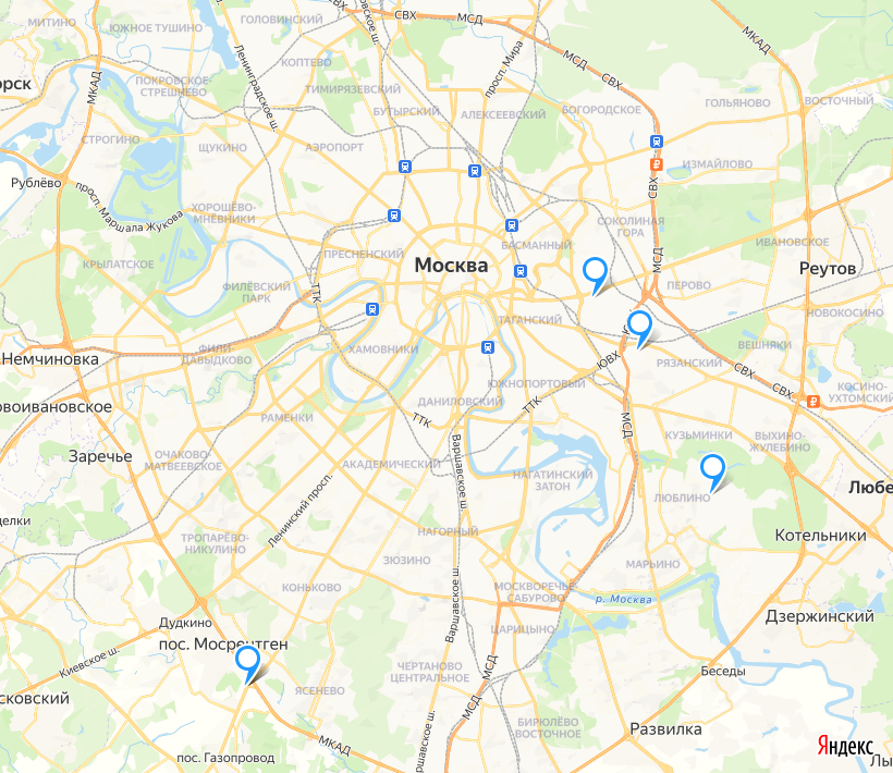 Карта торговых объектов